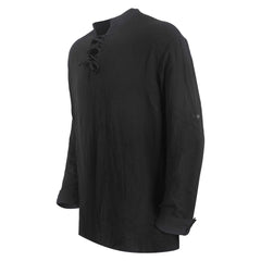 Herren Mittelalterliches Hemd aus Baumwolle und Leinen mit langen Ärmeln Cosplay Kostüm Outfits Halloween Karneval Anzug