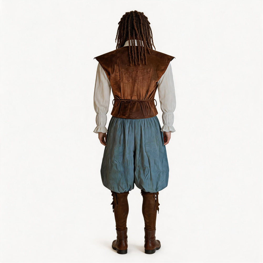 Herren Piraten-Cosplay-Kostüm aus dem Mittelalter Halloween, Karneval und Partys