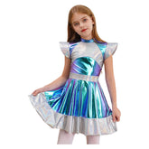 Kinder Alien Kleid Cosplay Kostüm Outfits Halloween Karneval Anzug