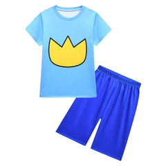 Kinder Cosplay T-shirt Shorts Augenmaske Kostüm Halloween Karneval Party Anzug Dog Man