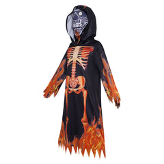 Kinder Flammenskelett Robe Cosplay Party Horror Gewand Cosplay Kostüm Halloween Karneval Party Anzug