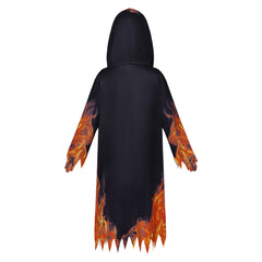 Kinder Flammenskelett Robe Cosplay Party Horror Gewand Cosplay Kostüm Halloween Karneval Party Anzug
