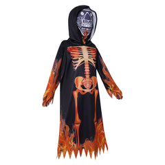 Kinder Flammenskelett Robe Cosplay Party Horror Gewand Cosplay Kostüm Halloween Karneval Party Anzug