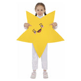 Kinder fünfzackiger Stern Outfits Halloween Karneval Anzug Gelb Pentagramm Cosplay Bühnenauftritt Kostüm