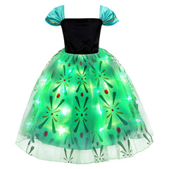 Kinder Mädchen Anna Tutu Kleid Lichterrock Cosplay Kostüm Outfits Halloween Karneval Anzug