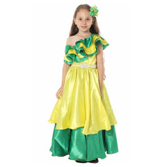 Kinder Mädchen bühnenkostüm für Performance Cosplay Halloween Karneval Party Ethnischer Stil Multifarbiges Kleid