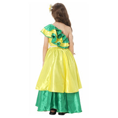 Kinder Mädchen bühnenkostüm für Performance Cosplay Halloween Karneval Party Ethnischer Stil Multifarbiges Kleid