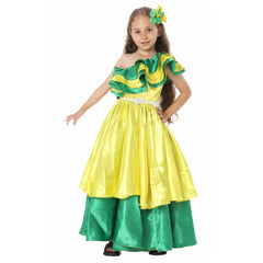 Kinder Mädchen bühnenkostüm für Performance Cosplay Halloween Karneval Party Ethnischer Stil Multifarbiges Kleid