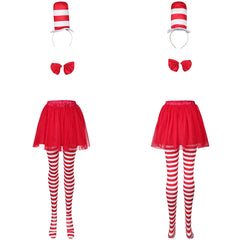 Kinder Mädchen Die Katze im Hut Cosplay Kostüm Outfits Halloween Karneval Anzug cos Rock