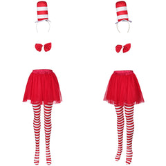 Kinder Mädchen Die Katze im Hut Cosplay Kostüm Outfits Halloween Karneval Anzug cos Rock
