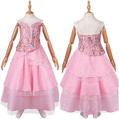 Kinder Mädchen Glinda cos Kleid Wicked Cosplay Kostüm Outfits Halloween Karneval Anzug