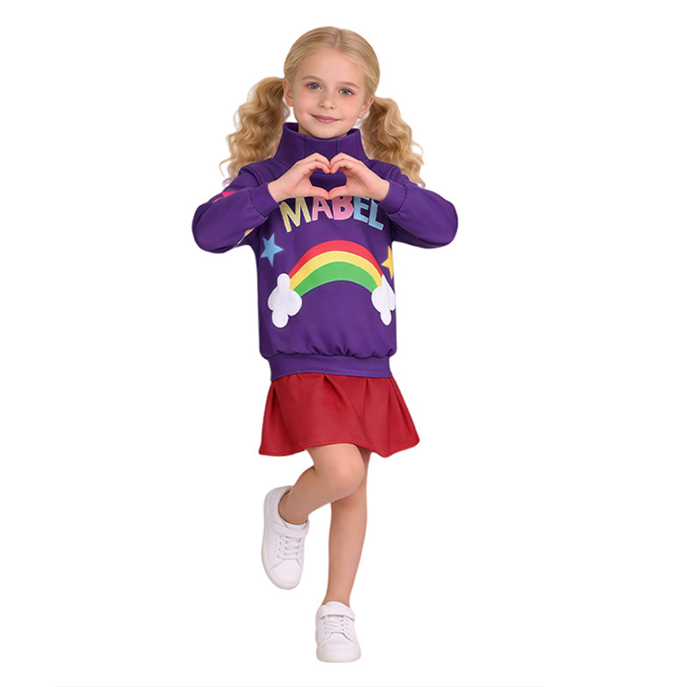 Kinder Mädchen Gravity Falls Cosplay-Kostüm für Halloween, Karneval oder Partys Mabel