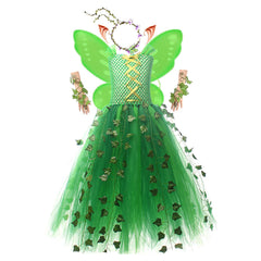 Kinder Mädchen Grün Kleid Poison Ivy Cosplay-Kostüm für Halloween, Karneval und Partys