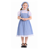 Kinder Mädchen Kleid Cosplay Kostüm Halloween Karneval Party Kostüm Pilgerin Hirtenmädchen Kleid