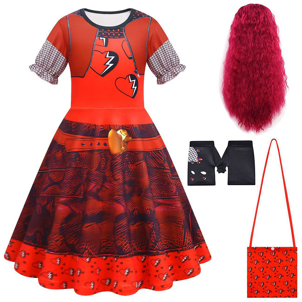 Kinder Mädchen Kleid Descendants: The Rise of Red- Red Cosplay Kostüm Outfits Halloween Karneval Anzug