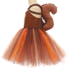 Kinder Mädchen Kleid Eichhörnchen Cosplay Kostüm Halloween Karneval Party Anzug