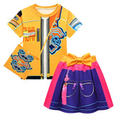 Kinder Mädchen Kleid Kpop Demon Hunters Huntrix Rumi Cosplay Kostüm Halloween Karneval Party Anzug