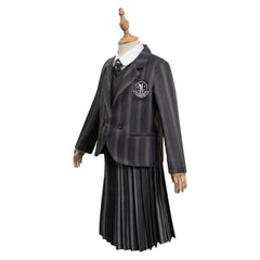 Kinder Mädchen Mittwoch Schuluniform Kostüm Addams Halloween Cosplay Outfit