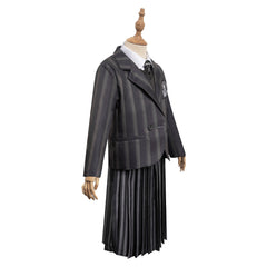 Kinder Mädchen Mittwoch Schuluniform Kostüm Addams Halloween Cosplay Outfit
