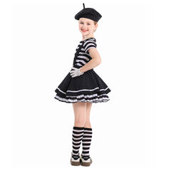 Kinder Mädchen Pantomime Kostüm Cosplay Kleidung Halloween Karneval Party Anzug