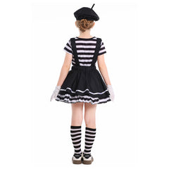 Kinder Mädchen Pantomime Kostüm Cosplay Kleidung Halloween Karneval Party Anzug
