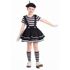 Kinder Mädchen Pantomime Kostüm Cosplay Kleidung Halloween Karneval Party Anzug