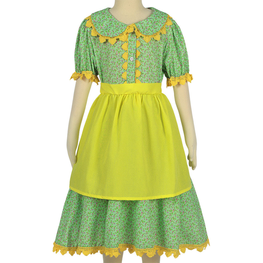 Kinder Mädchen Pionier Kolonial Floral Bürgerkrieg Kleid Cosplay Kostüm Halloween Karneval Party Anzug