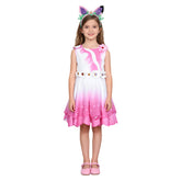 Kinder Mädchen rosa Gabby Kleid Gabby‘s Dollhouse Cosplay Kostüm Halloween Karnevalsparty