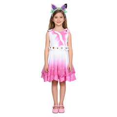 Kinder Mädchen rosa Gabby Kleid Gabby‘s Dollhouse Cosplay Kostüm Halloween Karnevalsparty