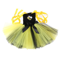 Kinder Mädchen TUTU Kleid Bienenflügel Set Mesh Rock Cosplay Kostüm Outfits Halloween Karneval Anzug