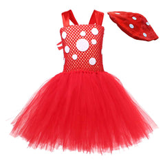 Kinder Mädchen tutu Kleid Cosplay Kostüm Outfits Halloween Karneval Anzug Pilz Halloween Netzkleid