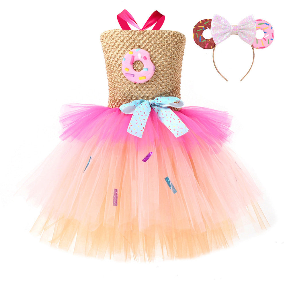 Kinder Mädchen tutu Kleid Cosplay Kostüm Outfits Halloween Karneval Anzug Sweet Donut