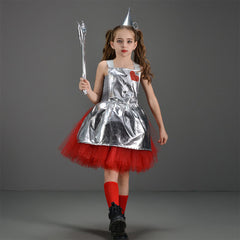 Kinder Mädchen tutu Kleid Tin Man The Wonderful Wizard of Oz Cosplay Kostüm Halloween Karneval Party Anzug
