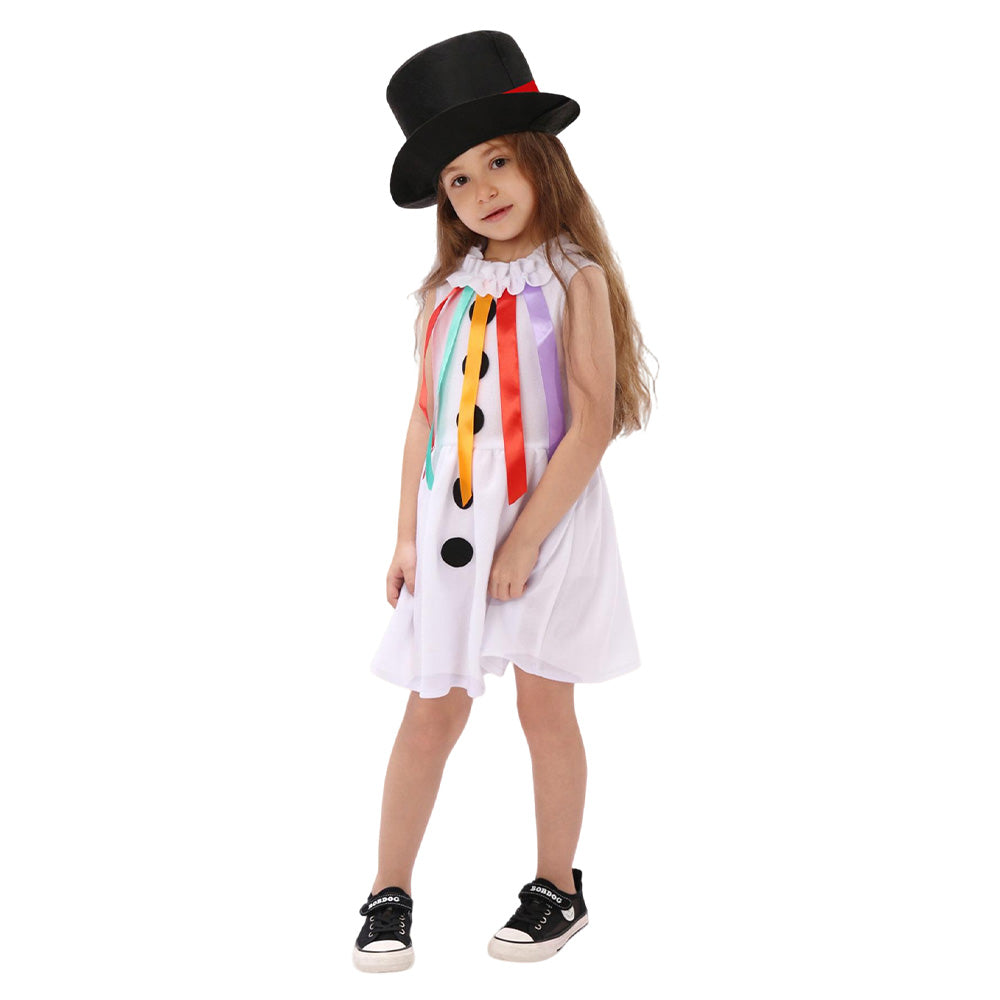 Kinder Mädchen Weihnachten Schneemann Cosplay Kostüm Halloween Karnevalsparty Anzug