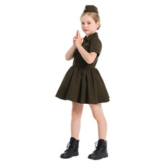 Kinder Mädchen Zweite Weltkrieg Cosplay Kostüm Halloween Karneval Party Anzug Polizisten und Soldaten