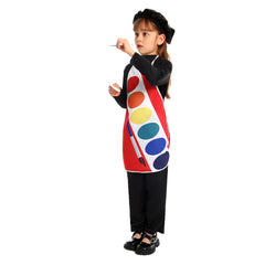 Kinder Maler Farbpalette Schürze Hut Cosplay Kostüm Outfits Halloween Karneval Anzug