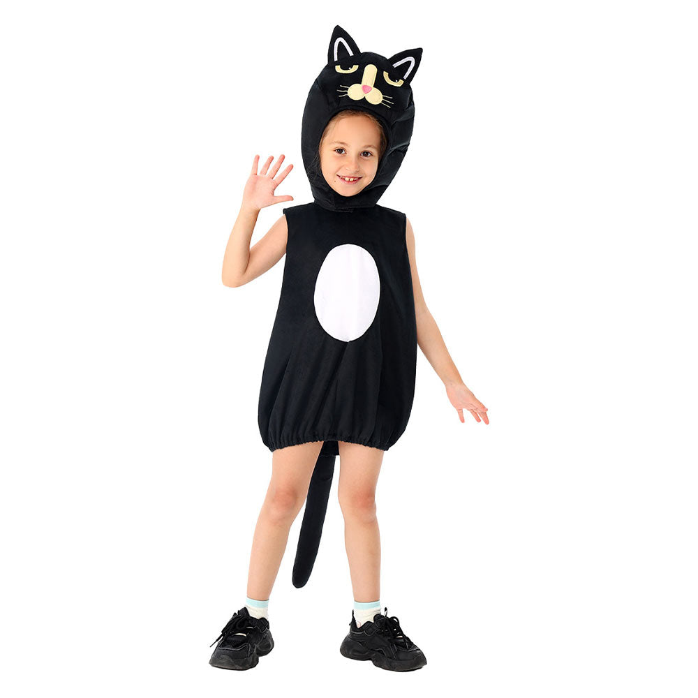 Kinder Schwarze Katze Cosplay Kostüm Halloween Karneval Party Anzug
