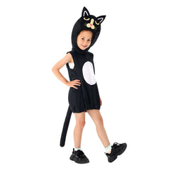 Kinder Schwarze Katze Cosplay Kostüm Halloween Karneval Party Anzug