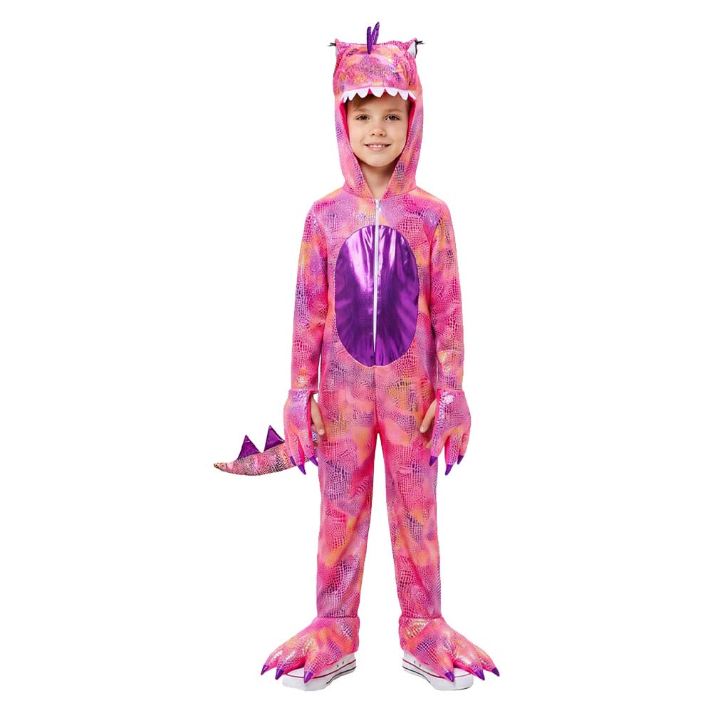 KinderT-Rex Dinosaurier Cosplay Overall – Lustiges Halloween Karneval Party-Outfit