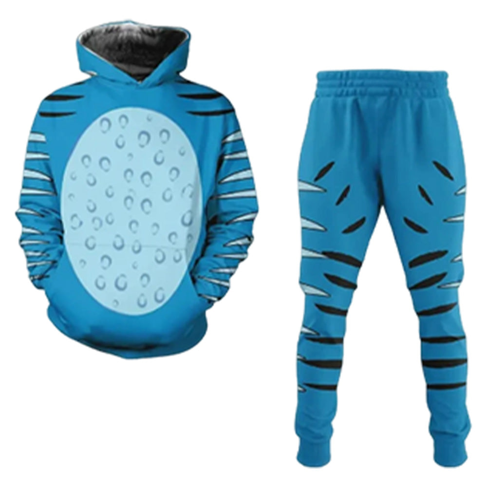 Kpop Demon Hunters Cosplay Hoodie Hose Kostüm Halloween Karneval Party Anzug Blau Derpy Tiger Shrug Cat