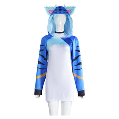 Kpop Demon Hunters Cosplay Kapuzenpulli 3D Druck mit Kapuze Casual Sweatshirt Shrug Katze Blue Derpy Tiger
