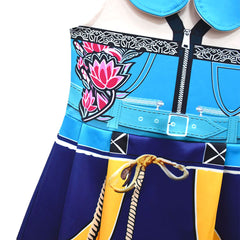 Kpop Demon Hunters Kinder Mädchen Zoey Kleid Cosplay Kostüm Halloween Karneval Party Anzug