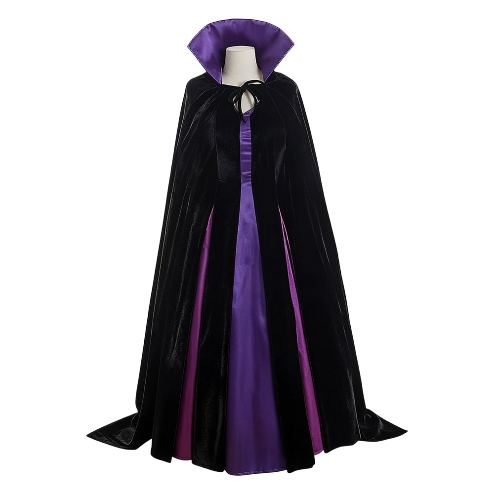 Maleficent Damen schwarz lila Kostüm Halloween Karneval Cosplay Outfit