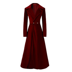Mittelalter rot Kostüm Samt Trenchcoat Damen Halloween Karneval Cosplay Outfit