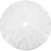 Reinweißer Plüsch-Weihnachtsbaumrock Weihnachtsbaumschürze Plüsch-Baumschürze