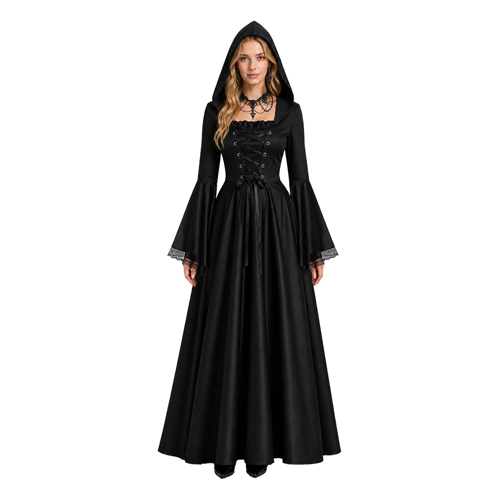 Retro Gothic Kleider Damen Mittelalterliches Kleid