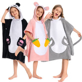 Kinder Panda Graue Katze Kaninchen Strandtücher mit Kapuze Tierkostüm Sommer Robe