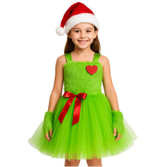 Kinder Mädchen Tutu-Kleid Weihnachtskostüm Puffy Tüllrock