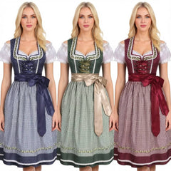 Damen blau rot Oktoberfest Kleid Cosplay Kostüm Outfits Halloween Faschingskostüm Münchner Bierfest