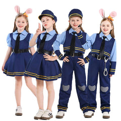 Kinder Mädchen Zootopia Judy Hopps Kleid Cosplay Halloween Karneval Kostüm